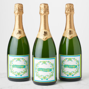 Midsummer symbool Zweden  Sparkling Wijnetiket