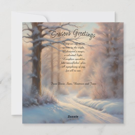 Midswinter Magie, Seizoensgroeten Aanpasbaar Feestdagenkaart (Achterkant)