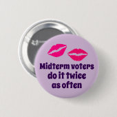 Midterm kiezers knop met kussen ronde button 5,7 cm (Voorkant /achterkant)