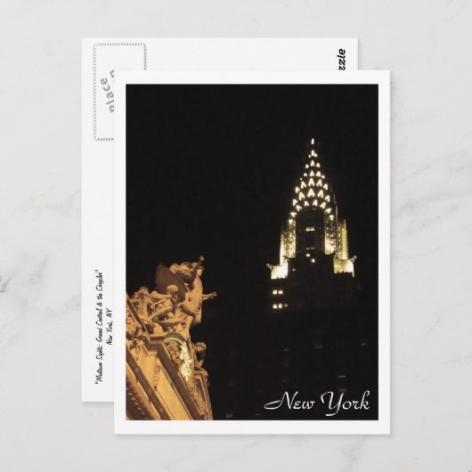 Midtown Sights Grand Central en de Chrysler Briefkaart (Voorkant / Achterkant)