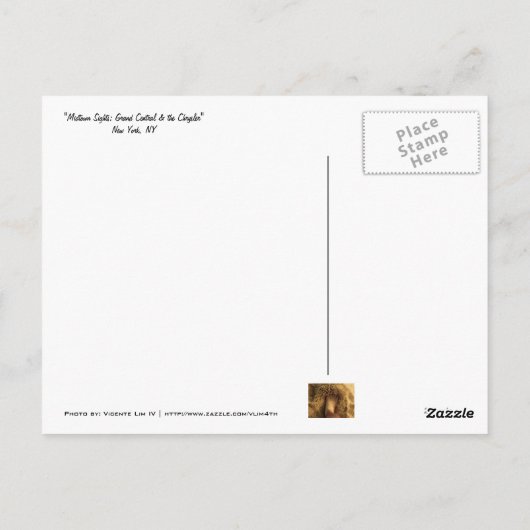 Midtown Sights Grand Central en de Chrysler Briefkaart (Achterkant)