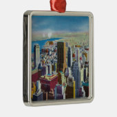 Midtown Skyline Uitzicht naar de oostelijke rivier Metalen Ornament (Rechts)