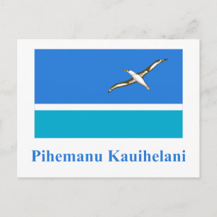 Midway Islands Flag met naam in Hawaiian Briefkaart