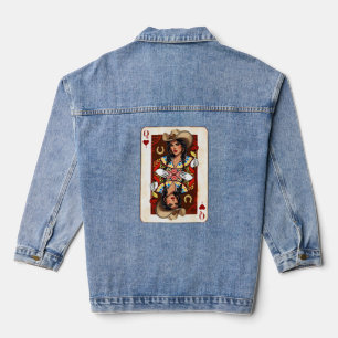 Midwest Queen of Hearts Kaart Cowgirl Liefdesgeluk Denim Jacket