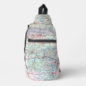 Midwest Verenigde Staten Road Map Sling Bag (Voorkant)