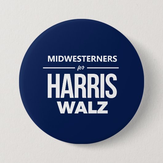 Midwesten voor Harris Walz Ronde Button 7,6 Cm (Voorkant)