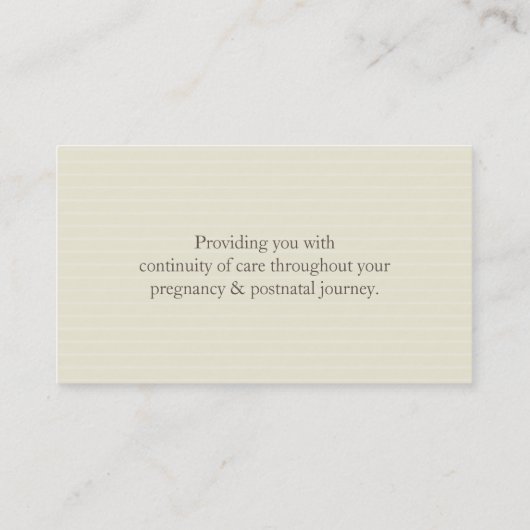MIDWIFE DOULA-creatieve zwammen met bruine munt Visitekaartje (Achterkant)