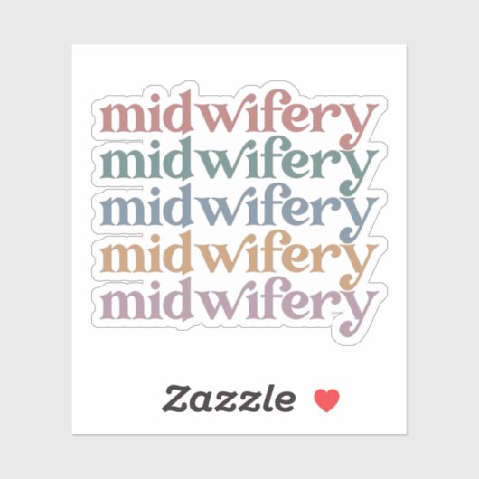 Midwifery Retro  Midechtcadeautjes Sticker (Vel)