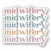 Midwifery Retro  Midechtcadeautjes Sticker (Voorkant)
