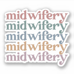 Midwifery Retro Midechtcadeautjes Sticker