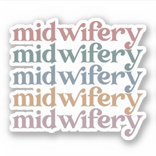 Midwifery Retro  Midechtcadeautjes Sticker (Voorkant)