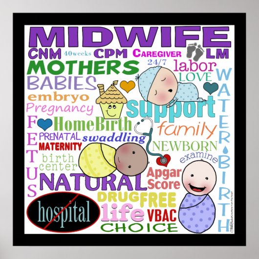 Midwifery Terminology-Subway Art Poster (Voorkant)