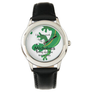 Midwives en Green Twisty Lizard Horloge