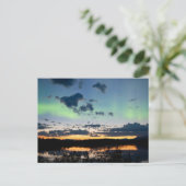 Midzomer Aurora borealis over het meer van de Labe Briefkaart (Staand voorkant)