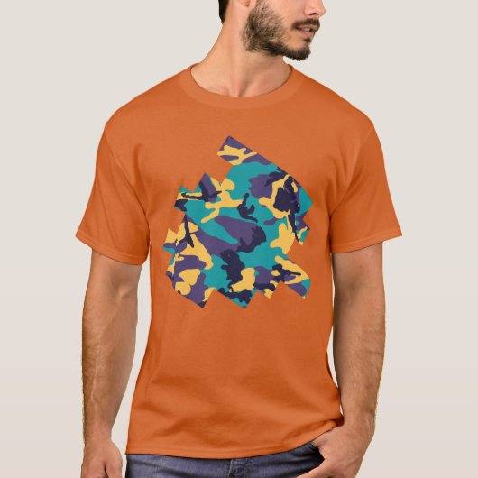 Midzomer Camo Pattern Digital Sketch T-shirt (Voorkant)