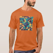 Midzomer Camo Pattern Square Sliced T-shirt (Voorkant)