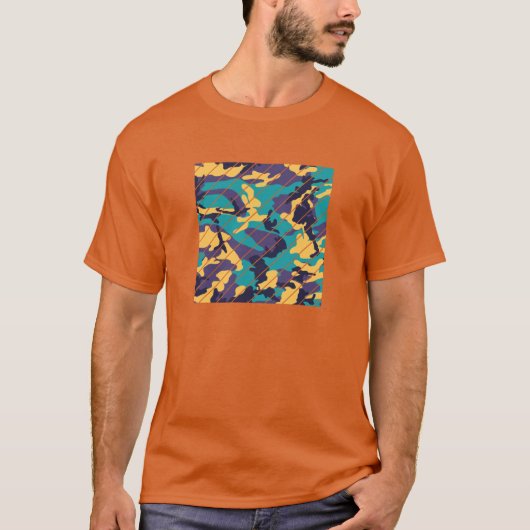 Midzomer Camo Pattern Square Sliced T-shirt (Voorkant)