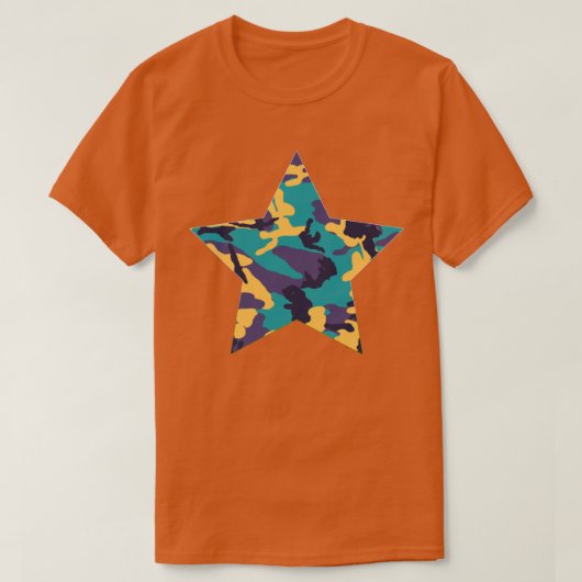 Midzomer Camo Pattern Star T-shirt (Design voorkant)