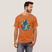 Midzomer Camo Pattern Teardrop T-shirt (Voorkant volledig)