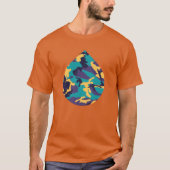 Midzomer Camo Pattern Teardrop T-shirt (Voorkant)