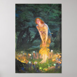 Midzomer Eve (1908) door Edward Robert Hughes Poster