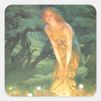 Midzomer Eve airy Circle Vierkante Sticker