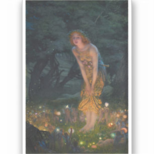 Midzomer Eve Edward Robert Hughes feeën fantasie Sticker