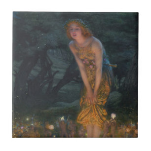 Midzomer Eve Edward Robert Hughes feeën fantasie Tegeltje