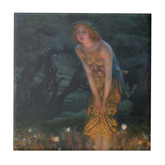 Midzomer Eve Edward Robert Hughes feeën fantasie Tegeltje (Voorkant)