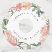 Midzomer Floral | Aangepaste bruiloft Wijnglaslabel (Voorkant)