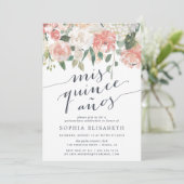 Midzomer Floral | Elegant Waterverf Quinceanera Kaart (Staand voorkant)