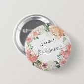 Midzomer Floral Junior Bridesmaid Ronde Button 5,7 Cm (Voorkant /achterkant)