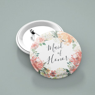 Midzomer Floral Maid of Honor Ronde Button 5,7 Cm