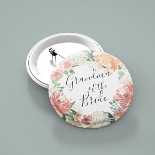 Midzomer Floral oma van de Bride Ronde Button 5,7 Cm