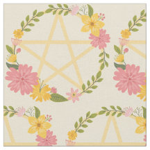 Midzomer Floral Pentacles Cheeky Witch® Fabric