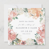 Midzomer Floral Square Save the Date Kaart (Voorkant)