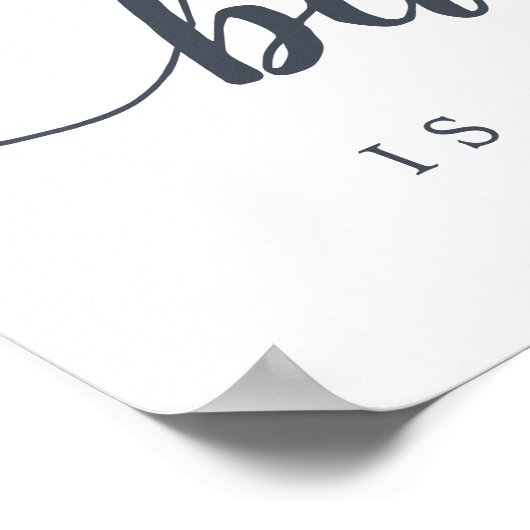 Midzomer Floral "The Bar is Open" Weddenschap Poster (Hoek)