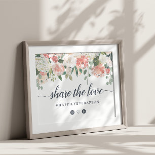 Midzomer Floral Wedding Hashtag Poster