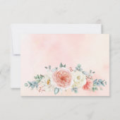 Midzomer Peach Pastel Pink Floral Vrijgezellenfees Bedankkaart (Achterkant)