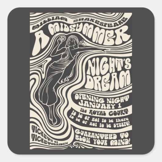 Midzomer van de Liefde Vierkante Sticker (Voorkant)