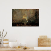 Midzomernacht door Grimshaw, Victoriaans kunst Poster (Keuken)