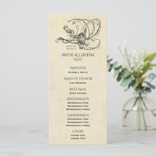 Midzomernacht droom bruiloft programma (Staand voorkant)