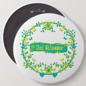 Midzomersymbool zweden ronde button 6,0 cm (Voorkant /achterkant)