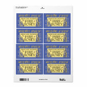 Miel 2" x 3,75" Lavande et Étiquette d'abeille jau (Feuille entière)