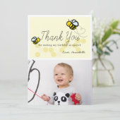 Miel Abeille Anniversaire Jaune Floral Carte de re (Debout devant)