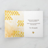Miel abeille pliée Carte de remerciements abeille  (Intérieur)