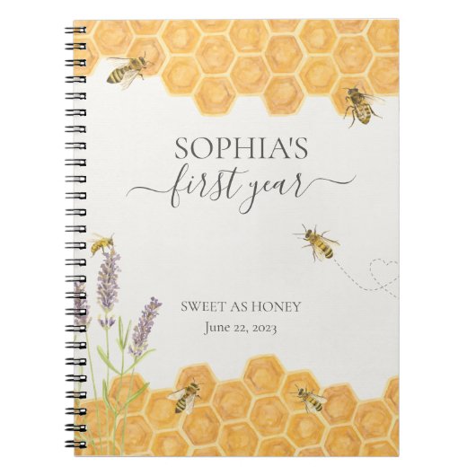 Miel abeille première année jalon livre bébé (Devant)