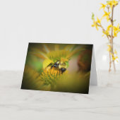 Miel Abeille Sur Coneflower, carte (Fleur jaune)