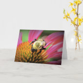 Miel Abeille Sur Coneflower, carte (Fleur jaune)