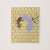 Miel abeille sur la peinture de fleurs Puzzle (Vertical)